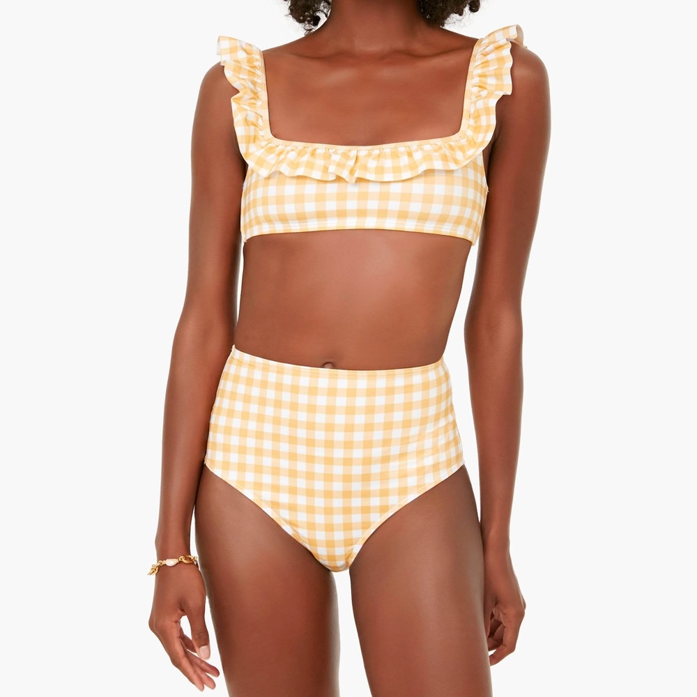 Ephemera Marigold Gingham High Waisted Bottom & Flounced Top Size XS